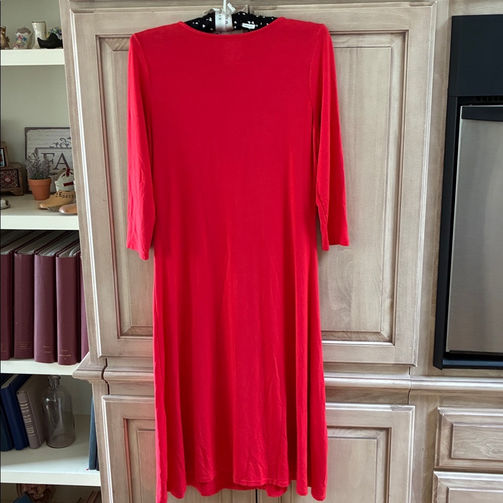 Rosie Pope Vibrant off Red 3/4 length Sleeve Dress - Picture 3 of 3